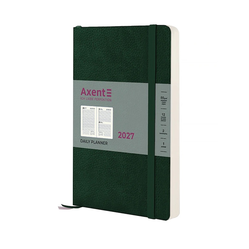 Щоденник 2027 Axent Partner Soft Skin 8810-27-23-A, 145*210, темно-зелений